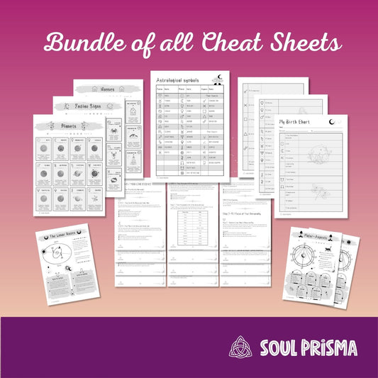 Birth Chart Astrology Cheat Sheet Bundle